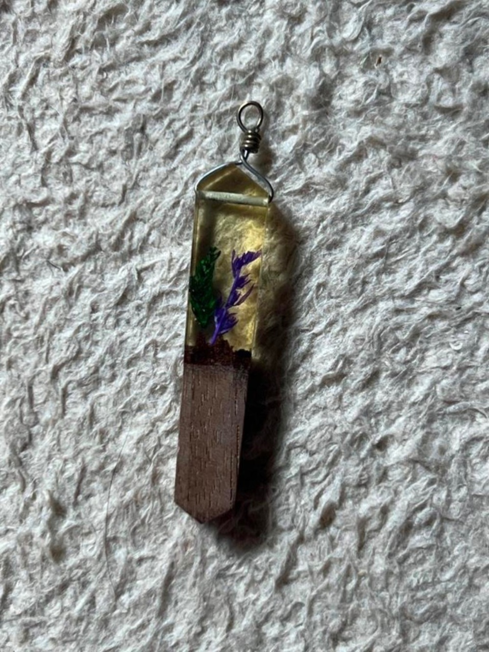Resin terrarium necklace pendant